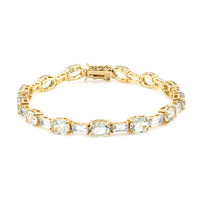 Brazalete en plata con Amatista verde