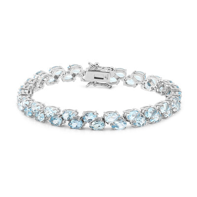 Brazalete en plata con Topacio azul cielo