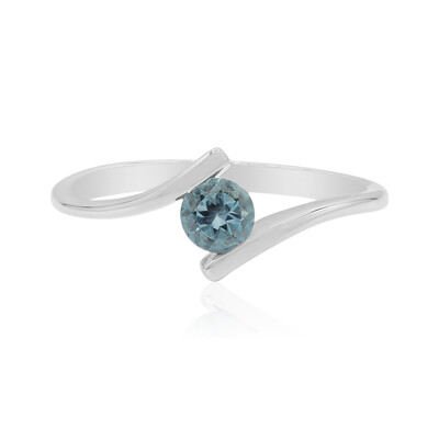 Anillo en plata con Topacio azul de Londres