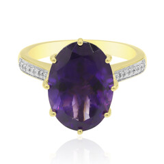 Anillo en oro con Amatista de Zambia