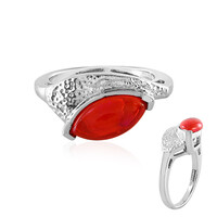 Anillo en plata con Ópalo rojo de Etiopía