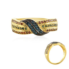 Anillo en plata con Diamante azul I4