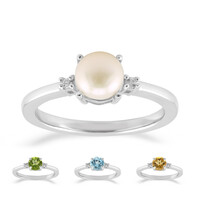 Anillo en plata con Perla blanca Freshwater