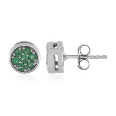Pendientes en plata con Esmeralda de Rusia