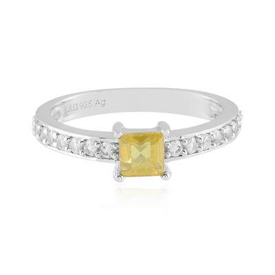 Anillo en plata con Zafiro amarillo de Madagascar