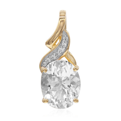 Colgante en oro con Cuarzo Herkimer (Amanda Adkins)