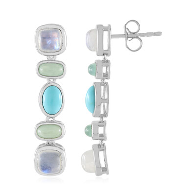 Pendientes en plata con Turquesa bella durmiente (KM by Juwelo)