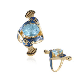 Anillo en plata con Topacio azul cielo (Adela Silber)