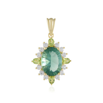 Colgante en plata con Fluorita verde