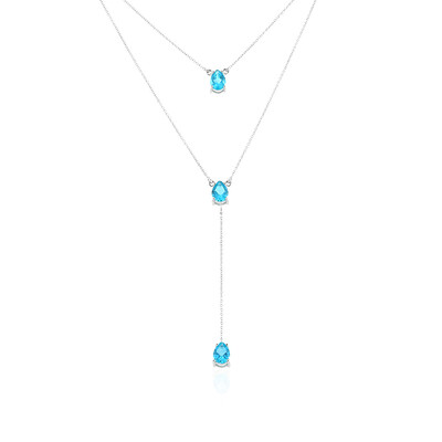 Collar en plata con Topacio color Paraiba