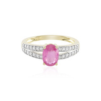 Anillo en oro con Zafiro rosa de Madagascar