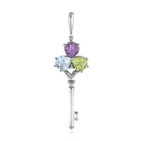 Colgante en plata con Topacio azul cielo