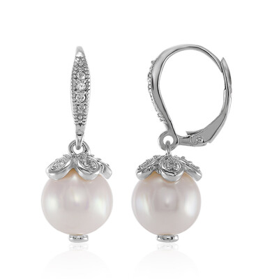 Pendientes en plata con Perla Freshwater
