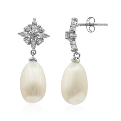 Pendientes en plata con Perla Freshwater