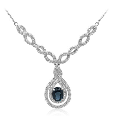 Collar en plata con Topacio azul de Londres