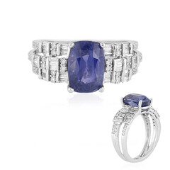 Anillo en oro con Zafiro azul Ceylon
