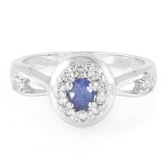 Anillo en plata con Zafiro azul
