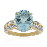 Anillo en oro con Aguamarina de Nigeria