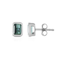 Pendientes en plata con Turmalina verde Benedito(Adela Silber)