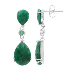 Pendientes en plata con Berilo color esmeralda