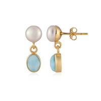 Pendientes en plata con Perla Freshwater