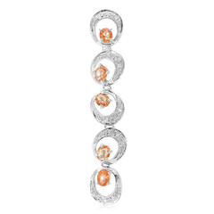 Colgante en plata con Zafiro naranja