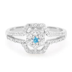 Anillo en plata con Apatita azul neón