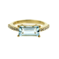 Anillo en plata con Topacio azul cielo