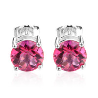 Pendientes en plata con Topacio rosa