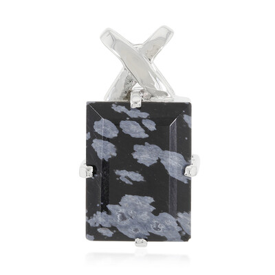 Colgante en plata con Obsidiana Copo de Nieve