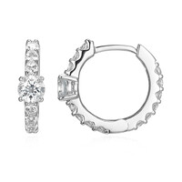 Pendientes en plata con Topacio blanco