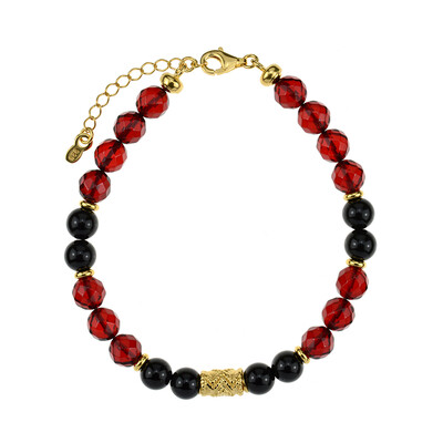Brazalete en plata con Ámbar colombiano rojo (dagen)