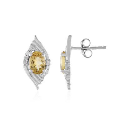 Pendientes en plata con Berilo amarillo
