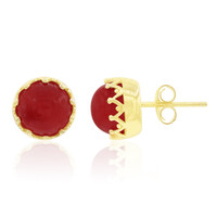 Pendientes en plata con Jade rojo