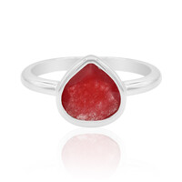 Anillo en plata con Jade rojo