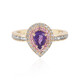 Anillo en oro con Zafiro púrpura de Ceilán  (Adela Gold)