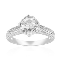 Anillo en plata con Topacio blanco