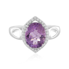Anillo en plata con Amatista de Zambia