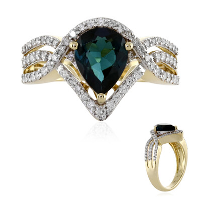 Anillo en oro con Indidolita de Brasil (AMAYANI)