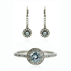 Anillo en plata con Topacio azul cielo