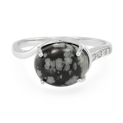 Anillo en plata con Obsidiana Copo de Nieve