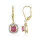 Pendientes en plata con Zafiro rosa de Madagascar