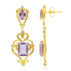 Pendientes en plata con Amatista Rosa de Francia