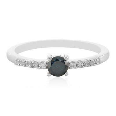 Anillo en plata con Diamante azul I3
