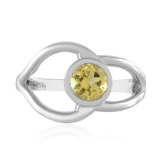 Anillo en plata con Berilo amarillo