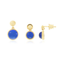 Set en plata con Ámbar colombiano azul