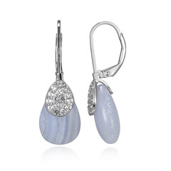 Pendientes en plata con Ágata de lazo azul