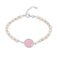 Brazalete en plata con Cuarzo rosa (TPC)