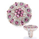 Anillo en plata con Granate Magenta (Gems en Vogue)