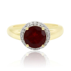 Anillo en oro con Tibetana roja